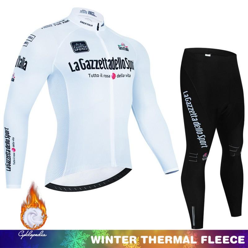 Winter Cycling Jersey Bib Tights Set Mountain Bike Riding Warm Fleece Long Sleeve Unisex