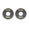 Musiclily Pro Rhythm/Treble Plates for USA LP Les Paul Electric Guitars, Black with Gold Lettering (Set of 2)