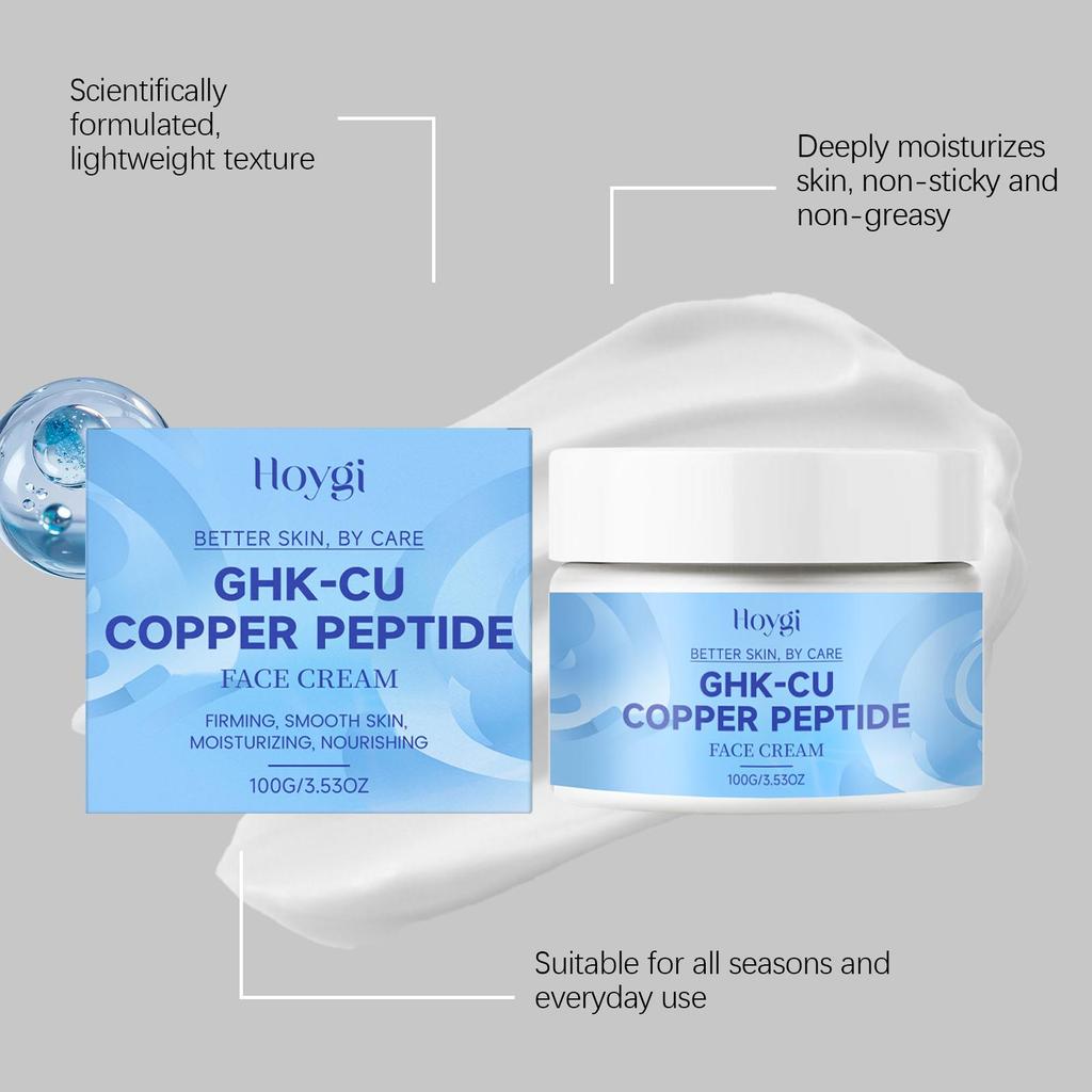 Copper Peptide Face Cream, Hydrating & Nourishing, Smooth & Elastic, Non-Sticky
