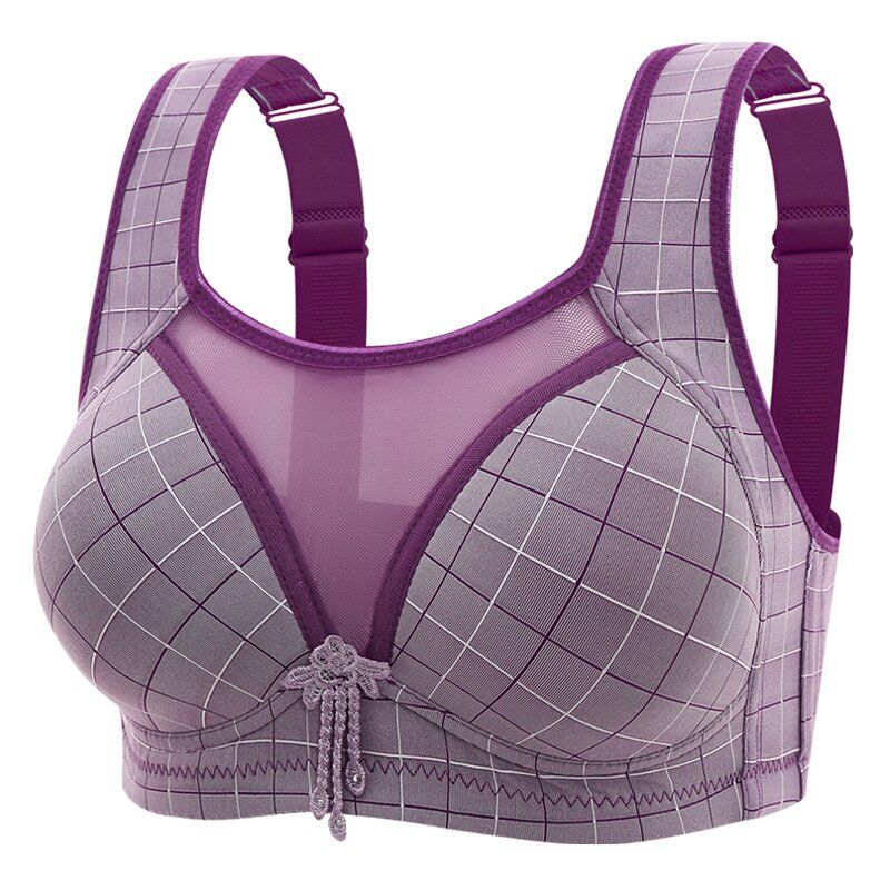 

Женское нижнее белье без стальных колец, присборенный бюстгальтер, двубортный и красивый бюстгальтер сзади, тонкий и регулируемый бюстгальтер большого размера 44/100C фиолетовый