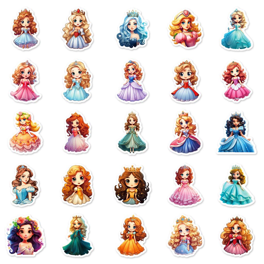 50 Cute Little Princess Graffiti Stickers for Children DIY Stickers Water Cup Waterproof Decorative Stickers
