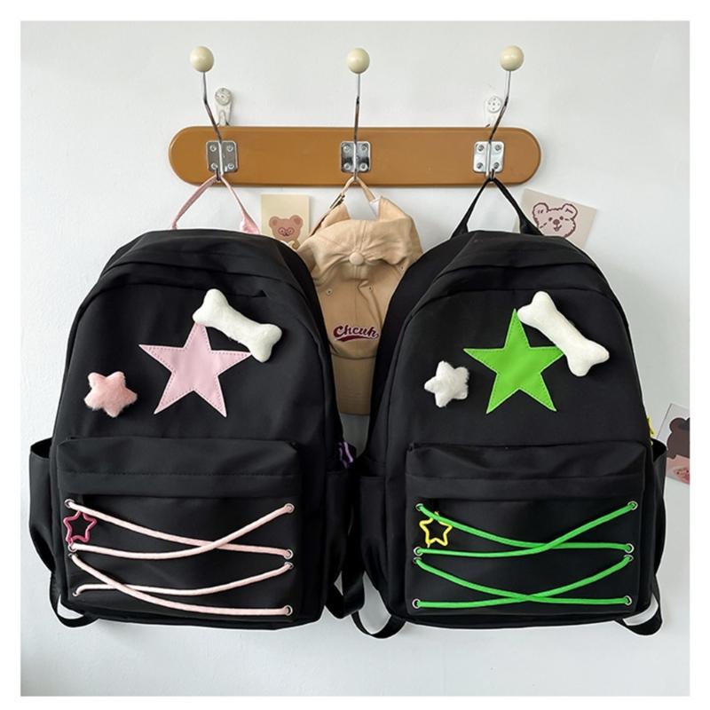 Girls Star Pattern Backpack Student Teens Lightweight School Bookbag Women Casual Large Capacity Travel Rucksack Daypack