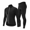 Niukeli Men's Thermal Cycling Suit: Autumn/Winter Fleece Long Sleeve Top & Reflective Pants