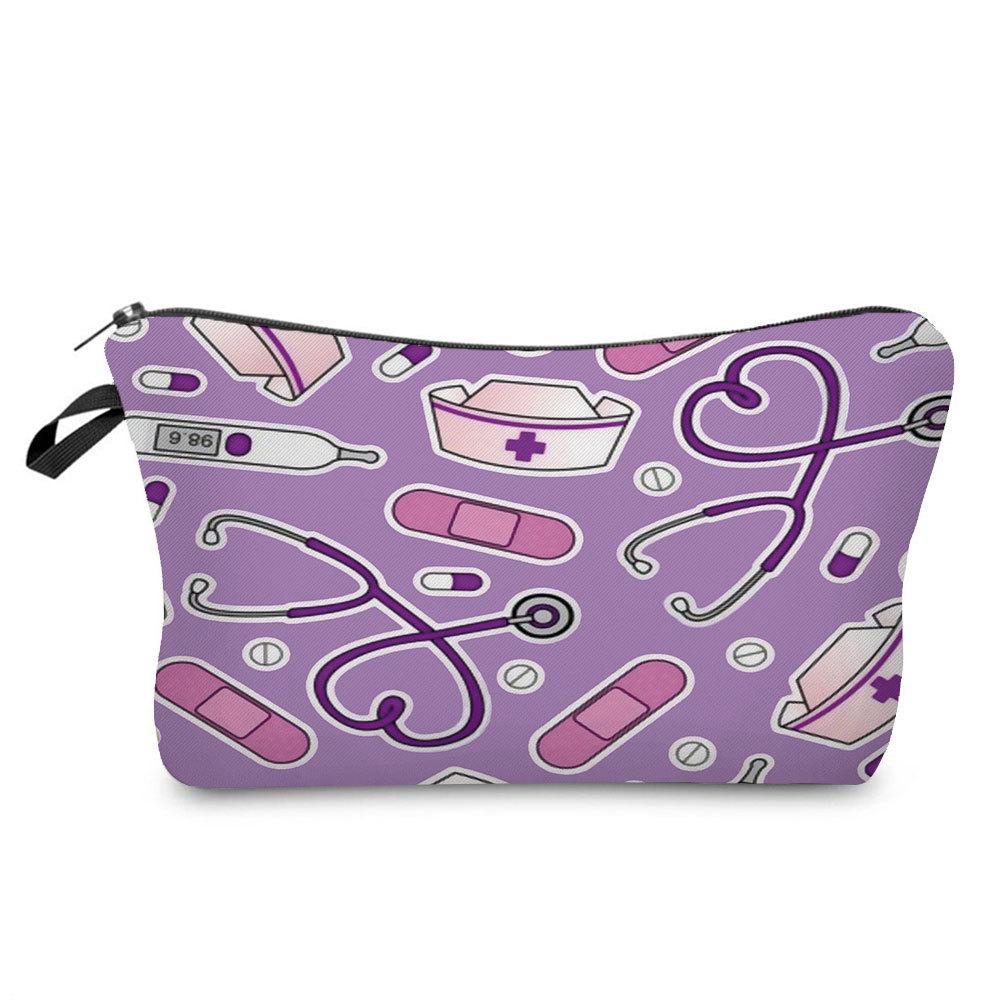 Women Nurse Print Cosmetic Bag Toiletries Organize Travel Storage Case  6443
