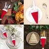 10pcs Christmas Cutlery Holder Bags Knife Fork Pocket Cover Tableware Set Bag 2025 Christmas Decoration For Home 2025 Noel Xmas