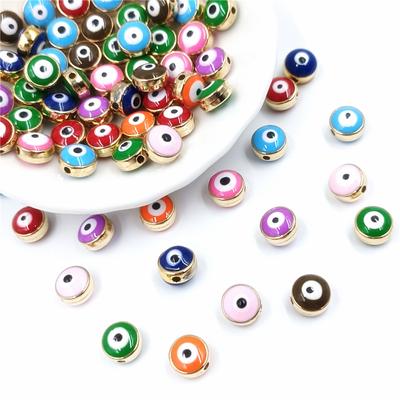 10pcs For Necklace Resin Gold Bottom Bracelet Earring Fashion Oil Cat Eye Loose Beads Jewelry Making  Beads