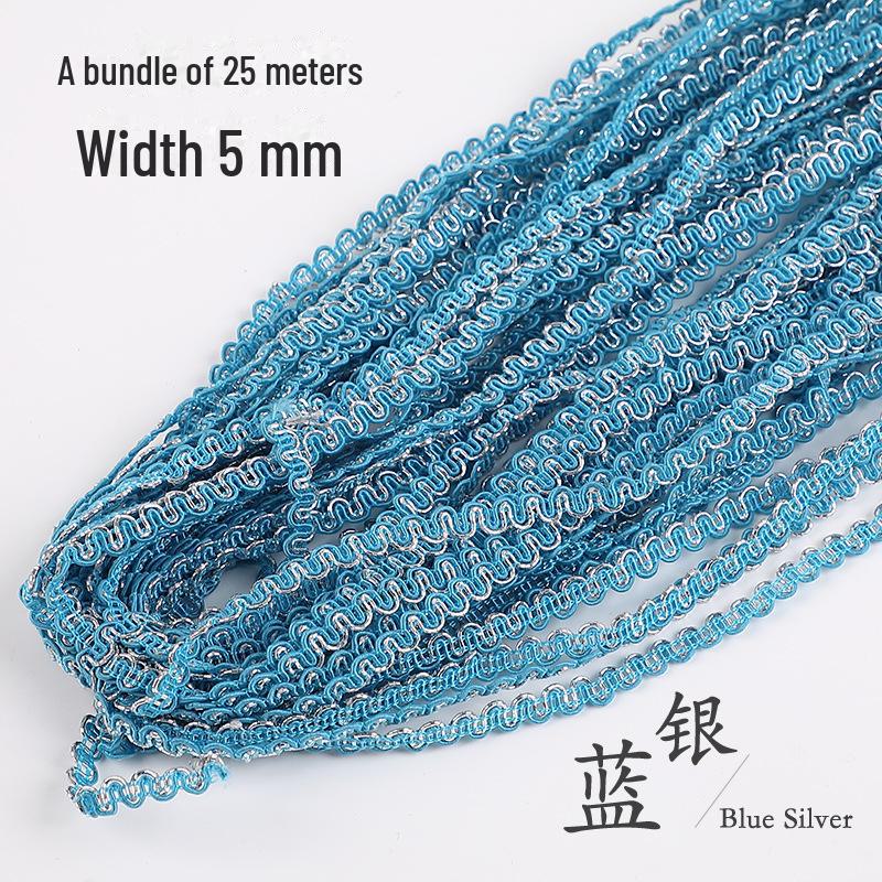 5mm Złota i Srebrna Koronka Falista na Akcesoria Odzieżowe DIY