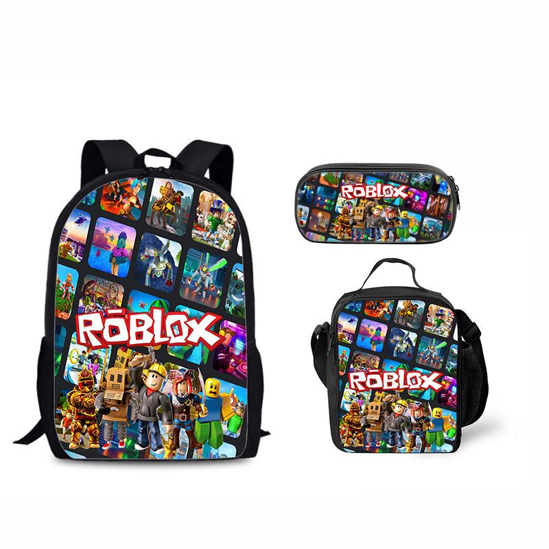 Roblox Student Backpack Set With Nylon Material And Pencil Case For Daily Use