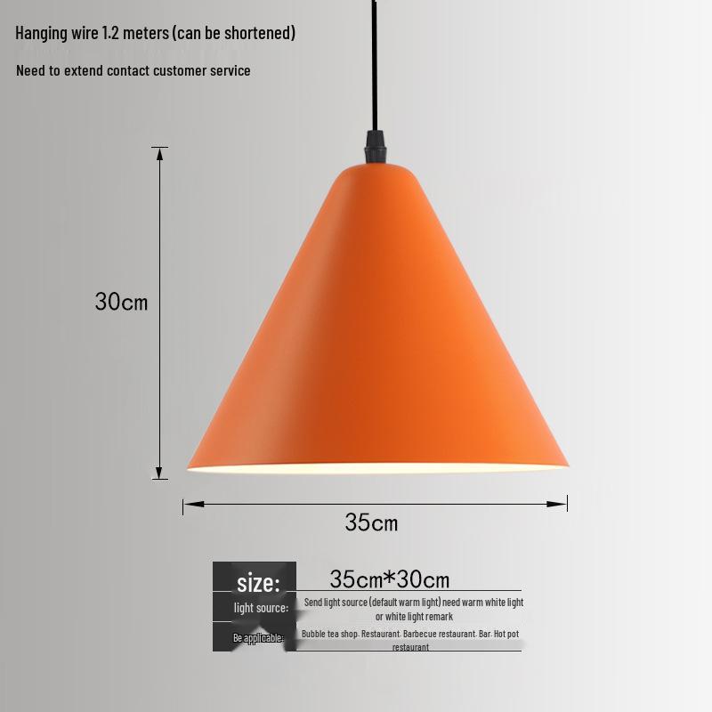 Orange Nordic Industrial Pendant Light for Restaurants & Bars