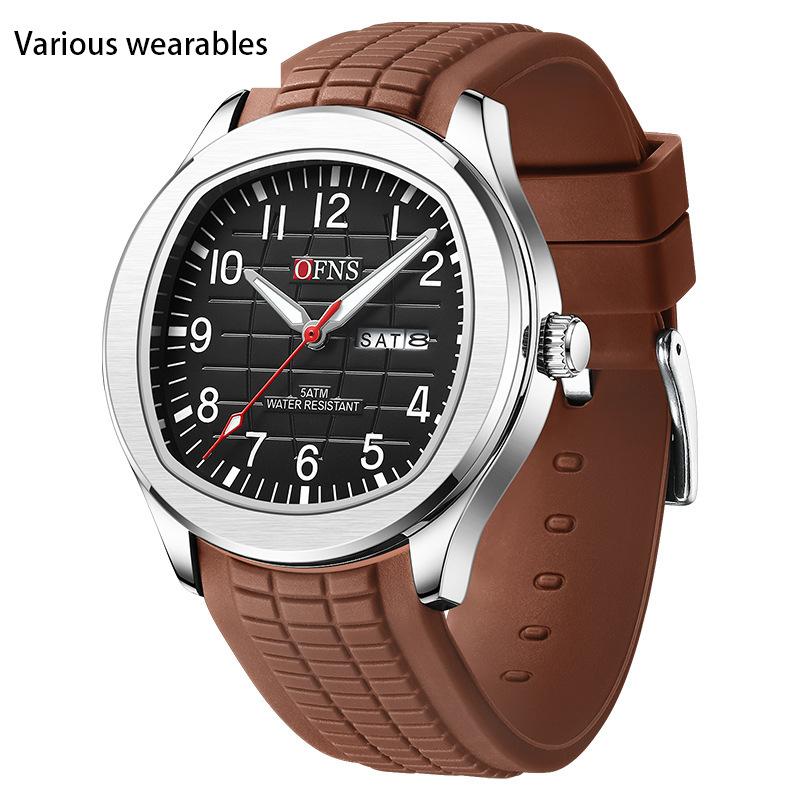 

Кварцевые часы мужские модные повседневные водонепроницаемые кварцевые часы с двойным календарем мужские и женские часы