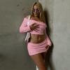New Autumn and Winter Women's Clothing One-shoulder Short Fur T-shirt Women's Hip Skirt Casual Suit