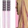 Box Set of 12 Pieces of Wigs with Laser Gold Wire Extensions for Women's Shiny Colored Silk Wigs