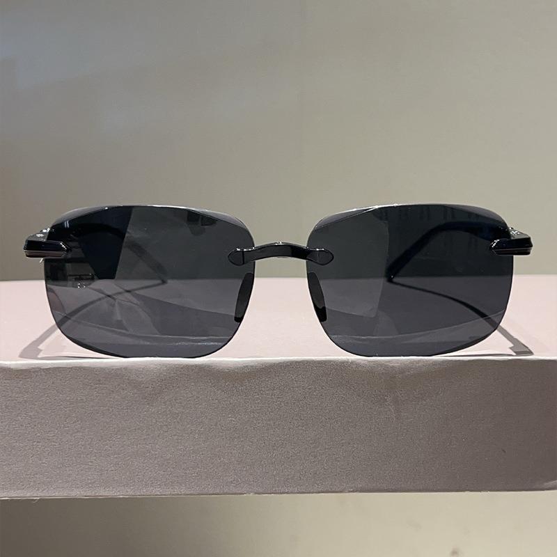 3PCS New Square Frameless Cut Edge Sunglasses for Driving and Fishing Trendy and Fashionable Anti Glare Sunglasses