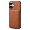 DENIOR For iPhone 17 Case Card Holder Kickstand Leather Phone Back Cover