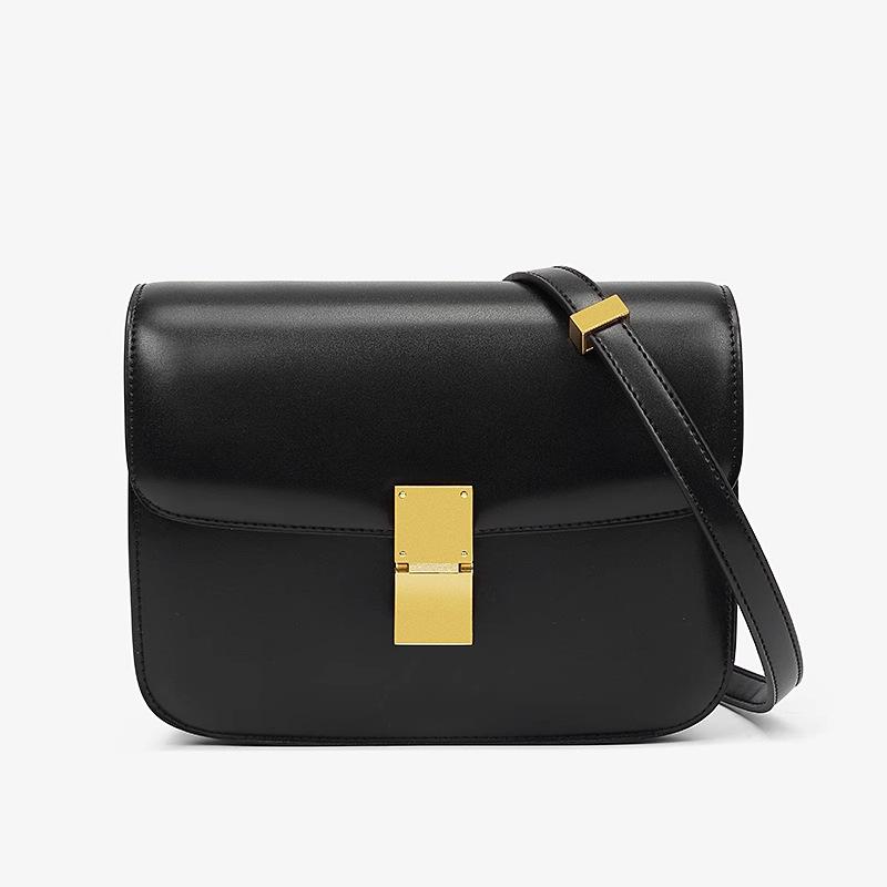 

2025 Новая женская сумка на плечо из ПУ кожи, маленькая квадратная сумка-коробка, сумка кроссбоди в виде тофу, минималистичная роскошная сумка для женщин чёрный