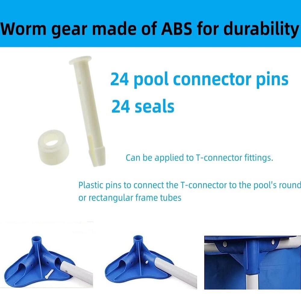 24PCS 2.36in ABS Pool Joint Pins 6cm 2.36in Cap Set Seals For Swimming Pool Reps