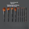 AOLANLA Makeup Brush Set, Including Loose Powder and Eyeshadow Brushes, Beginner-Friendly, Beauty Tools, 9 Pieces
