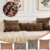Weiche Leopardendruck-Kissenbezüge aus Kunstpelz mit Reißverschluss 30x50 45x45 Winter Plüsch-Kissenbezug für Sofa Wohnzimmer Housse Coussin
