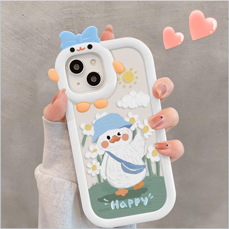 Husă Moale de Telefon Little Monster Pentru iPhone 11 Husă iPhone 15 14 13 12 16 Pro Max 6 7 8 15 Plus XS XR SE Husă Rață Galbenă Desen Animat