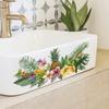 Frisches Blumendekor Spülbereich Hintergrundwand Aufkleber Badezimmer Wanddekoration Selbstklebend Abnehmbar Wasserdicht Kreativer Aufkleber