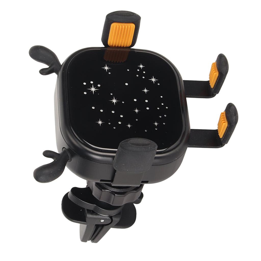 2 in 1 15W Car Wireless Charger Fast Charging Auto Clamping Colorful Atmosphere Light Air Vent