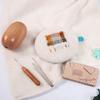 Wood and Stainless Steel Darning Board Set for Professional Clothing Hole Repair Tasks Including Polyester Thread