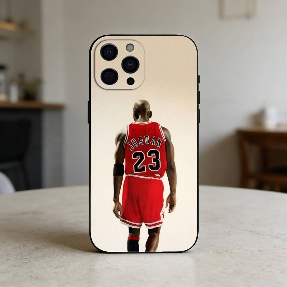 basketball michael J-jordan Phone Case For iPhone 17,16,15,14,13,12,11 Plus,Pro Max,SE4Soft Silicone Black Cover