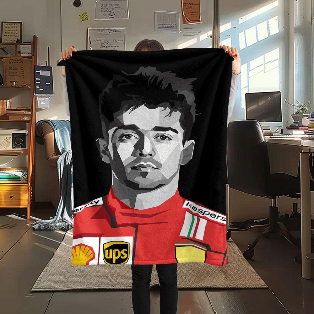 1PC Charles Leclerc Patterned Flannel Blanket Suitable For All Seasons for Home Decor Warmth and Comfort Gifts Holiday Present