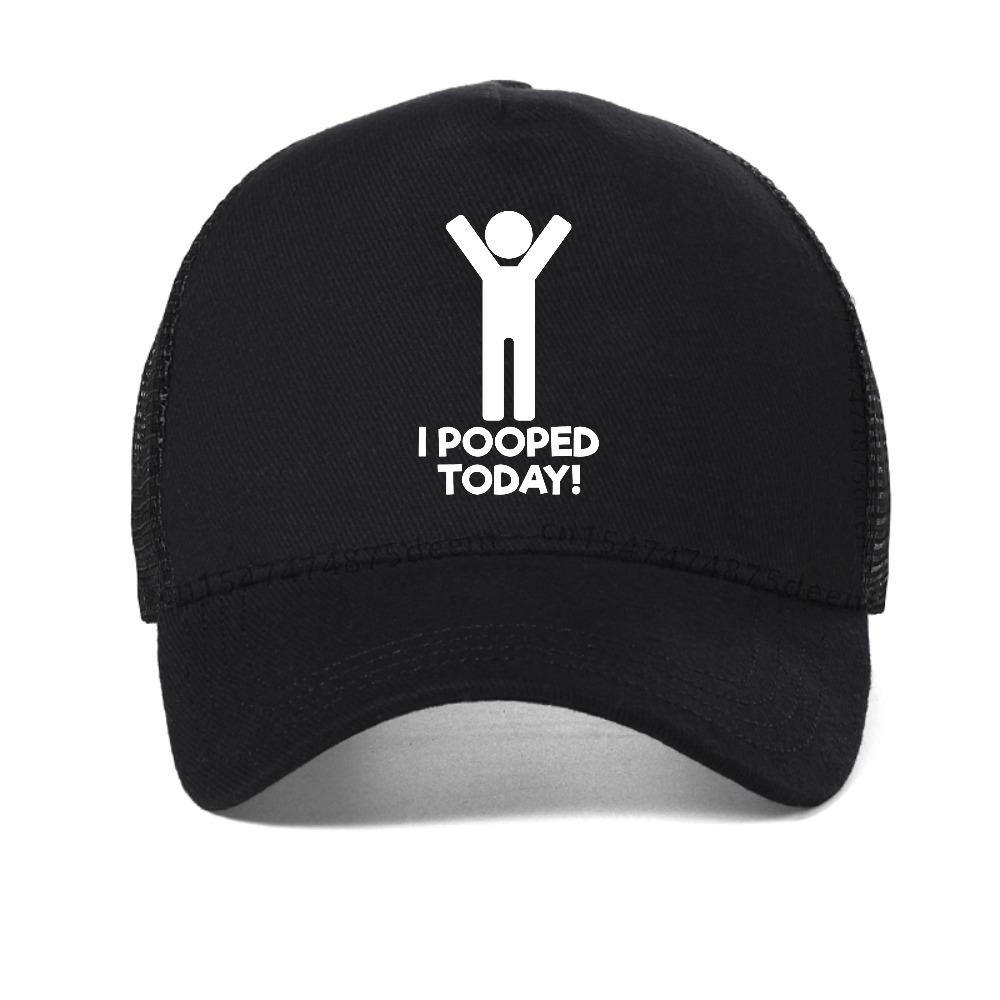Funny I Pooped Today Graphic Baseball Cap Fashion Harajuku Hip Hop Hat Outdoor Adjustable Mesh Trucker Caps Snapback Hats