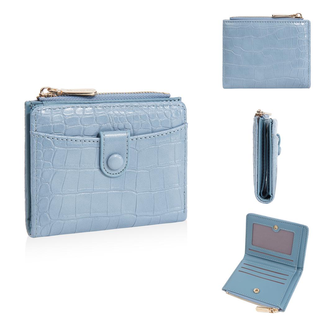 Women's Short Wallet Korean Stone Pattern Wallet Two Fold Wallet Zipper Change Bag