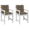 Low Back Chair Cushions 2 Pcs Melange Taupe 100 X 50 X 7 Cm Fabric