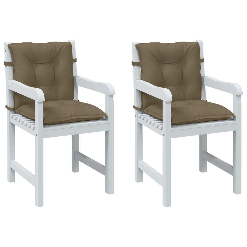 Low Back Chair Cushions 2 Pcs Melange Taupe 100 X 50 X 7 Cm Fabric