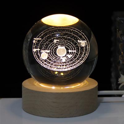 1pcs Unique 3D Crystal Ball Lamp with Galaxy and Planetary Projections USB Night Light for Cozy Atmosphere Plasma Ball