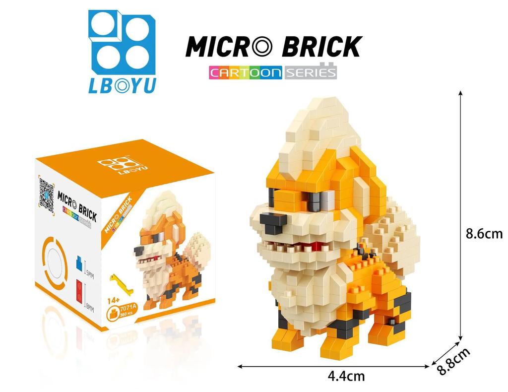 Pokemon Micro Building Blocks Marowak Jigglypuff Gengar Mudkip Piplup Raichu Gyarados Pikachu Mini Brick Figures Toy  For Kids