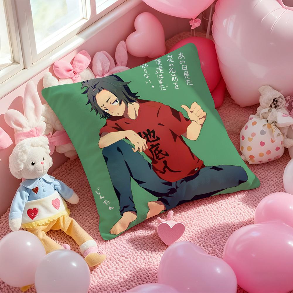Romantic Anime A-AnohanaS Cushion Cover Pattern Printed Pillowcase for Living Room Sofa Cushion Cover & Bedroom Decor