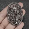 Vintage skandinávská brož štít severská mytologie keltská kovová brož punkový amulet špendlík pro muže