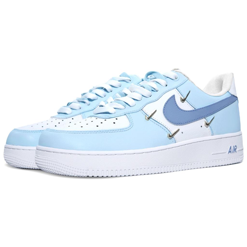 Nike Air Force 1 Abrasion Resistant Low Top Skateboard Shoes Women's Light Blue FV3654-111(Team252-)