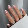 24-Piece Set: Trendy Short French Electroplated Wearable Nail Tips