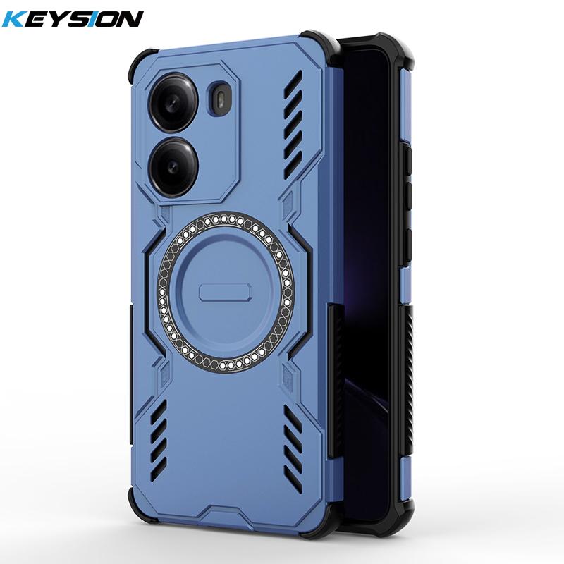KEYSION Hollow Heat Dissipation Case for Xiaomi POCO X7 Pro Silicone+PC Magnetic Cooling Shockproof Phone Cover for Redmi Turbo4