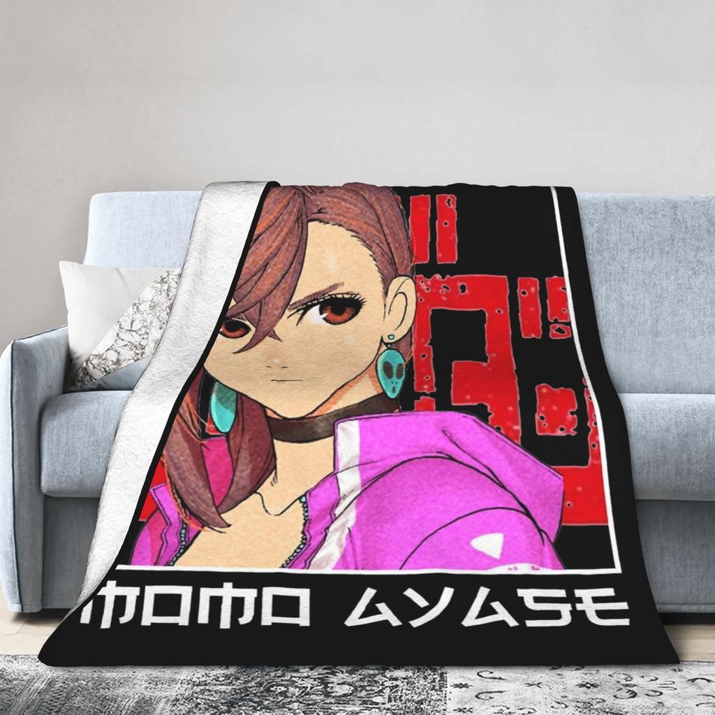 Dandadan Momo Ayase Blankets Flannel Summer Air Conditioning Multifunction Soft Throw Blanket for Sofa Car Rug Piece