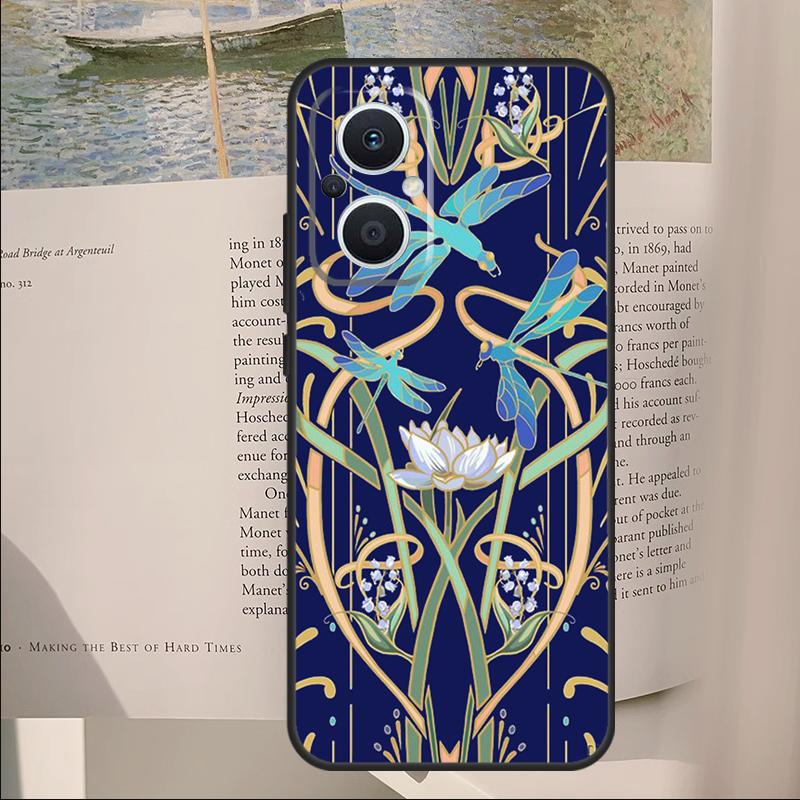 Libellenmuster Hülle für OPPO Reno 14F 11F 12F 13F 10 11 12 13 14 Pro 7 8 Lite OPPO Find X6 X8 X9 Pro Hülle