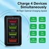 4-Port USB Mobile Charger 3A with LED Light for EU/US Specs, Compatible with Tablets & Phones