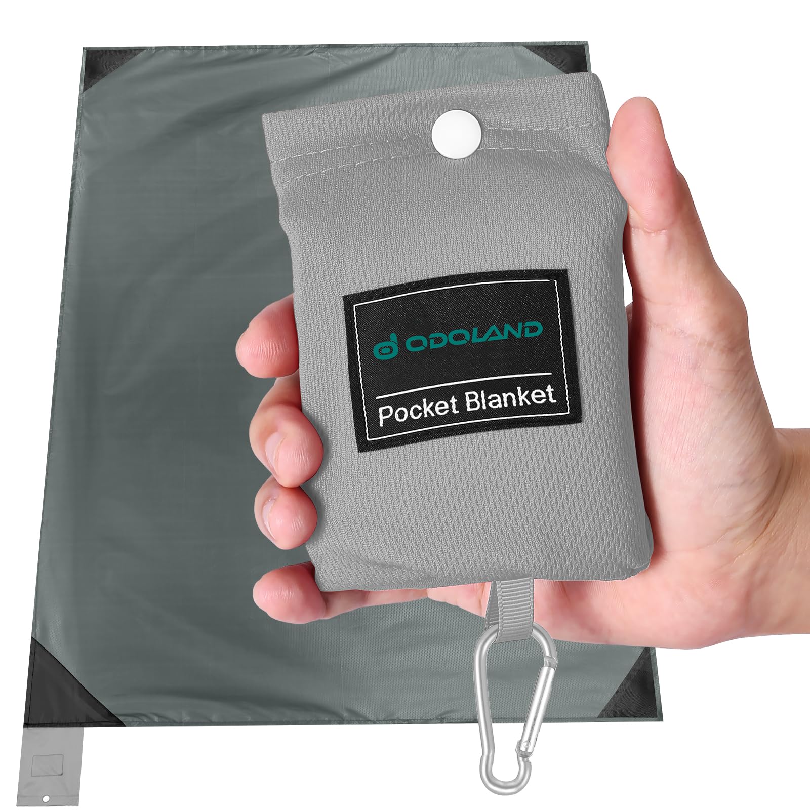 

Odoland Waterproof Sandproof Picnic Sheet 110x160cm Beach Picnic Mat with Integrated Storage Bag Quick Drying Lightweight Compact Foldable Tent Ground серый