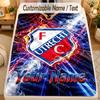 Flannel BlanketFC Utrecht Custom Name Text Personalized Soft Warm Throw Blanket Home Decor Gift