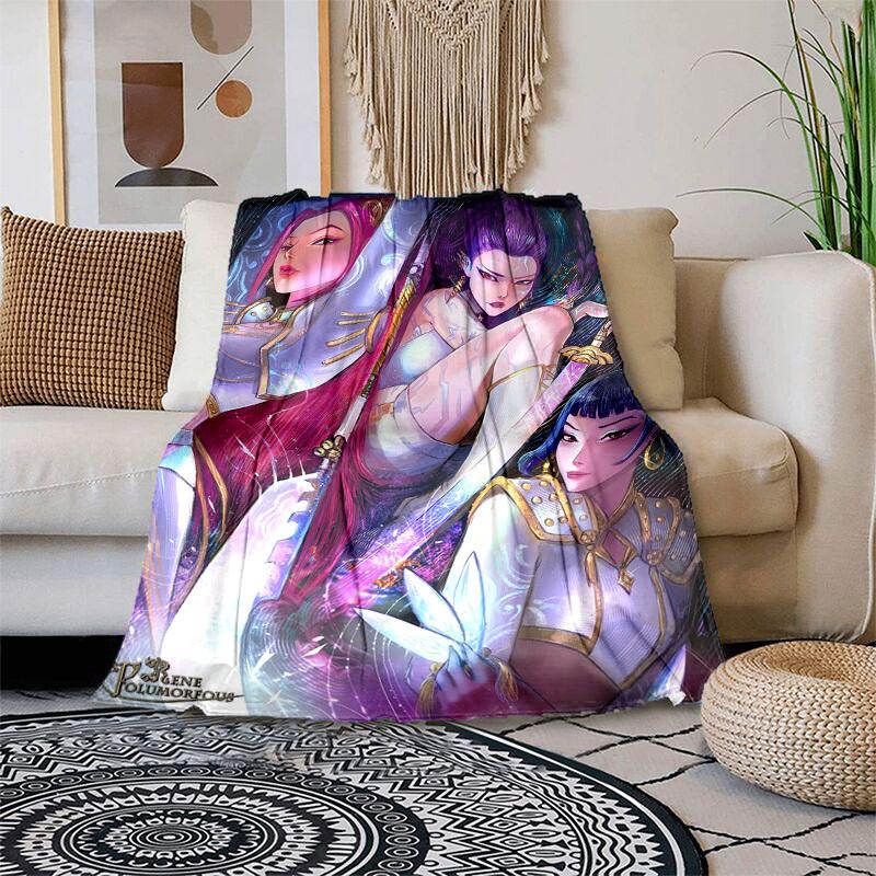 1pc Fantasy Warriors of LightCartoon Blanket,Portable Throw for Travel , All-Season Cozy Blanket,Ideal Gift for Christmas, BirthdaysPB021 100x150cm