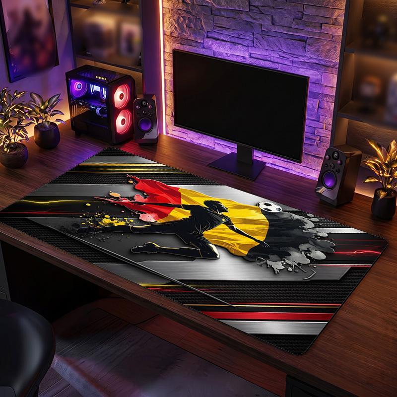 Belgium Football Crest Mouse Pad, Extended Non Slip Rubber Desk Mat for Gaming Office Laptop Fan Gift