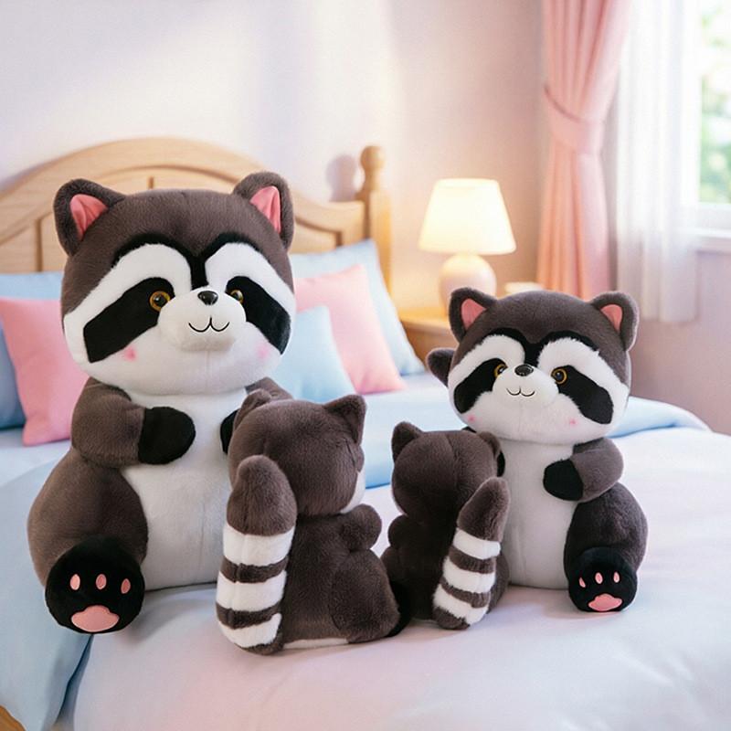 Raccoon Plush Toy Soft Cute Animal Doll For Kid Gift And Birthday Present
