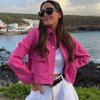 Fashion Jackets for Womens Autumn Fashion Solid Front Pockets Button Long Sleeve Jacket Elegant Woman Casual Outerwear Coat