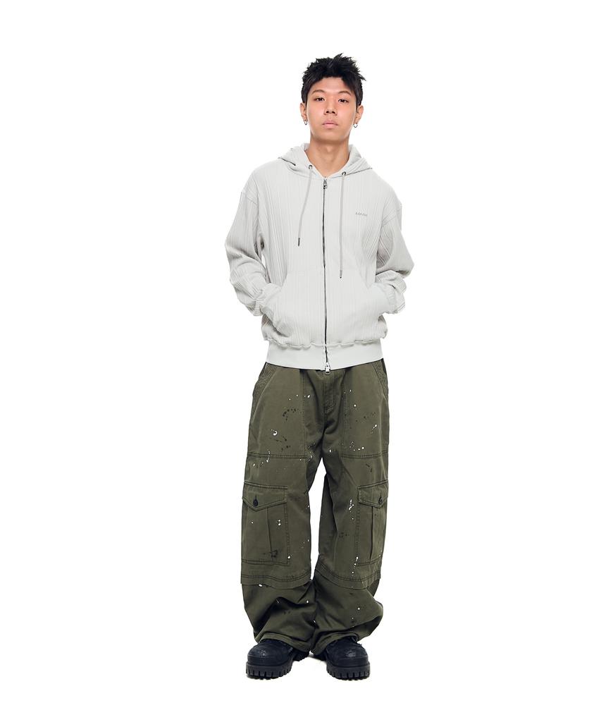 Aakam Knitted Zip-Up Hoodie (Ivory)