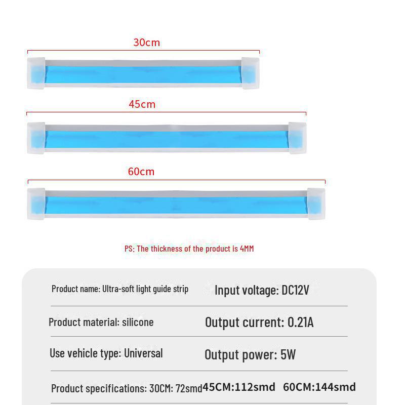

Силиконовая автомобильная световодная полоса: Сверхтонкие дневные ходовые огни с двухцветным указателем поворота и функцией сканирования старта. 60CM розовый/фиолетовый